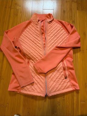 Coral Quilted Women’s Puffer Jacket with Full Zip